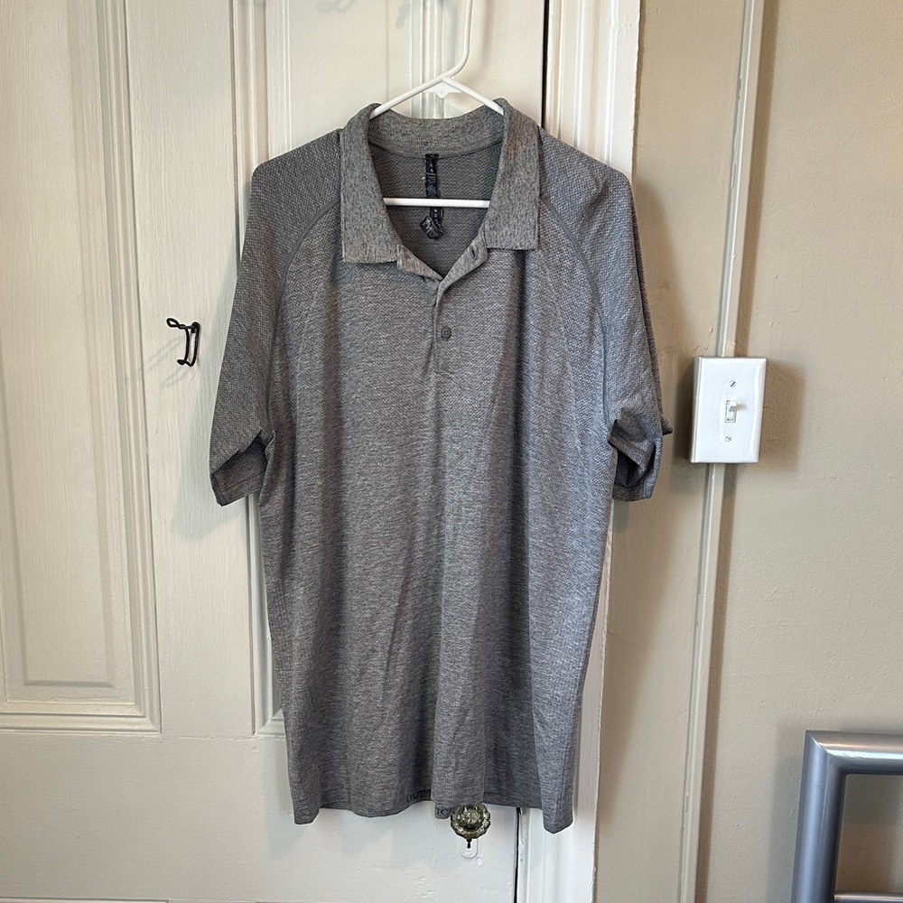 Lululemon Men's Gray Polo Shirt